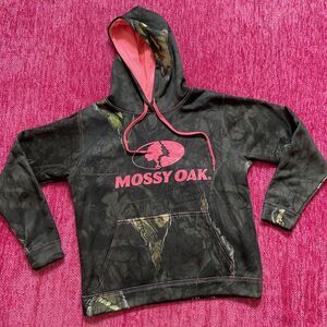 Mossy Oak Break Up Eclipse Hoodie Sweatshirt Black/Green/Pink Size Medium